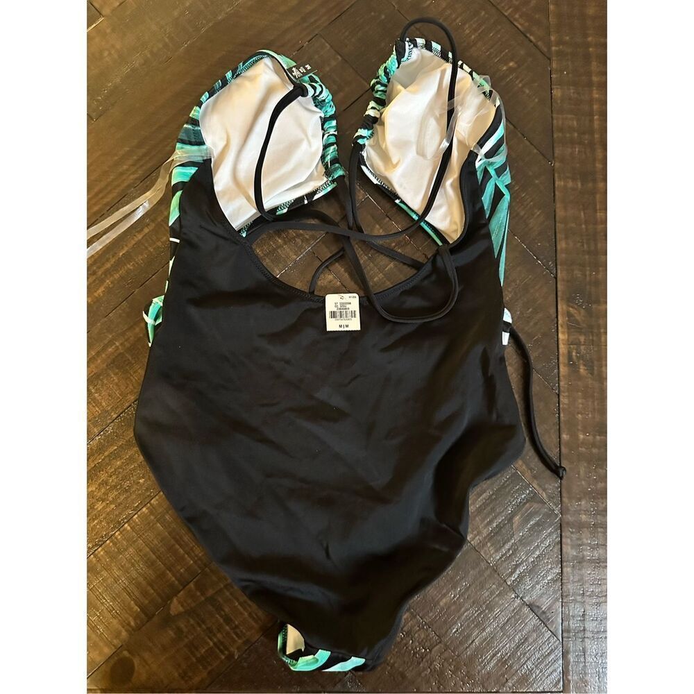 Victorias Secret PINK Green and Black One Piece Swimsuit Size Medium - Picture 4 of 4